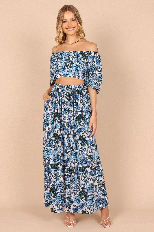 Tiffany Cropped Top - Blue Floral