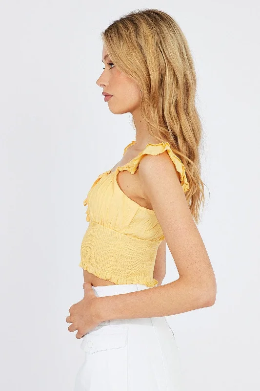 Yellow Crop Top Sleeveless