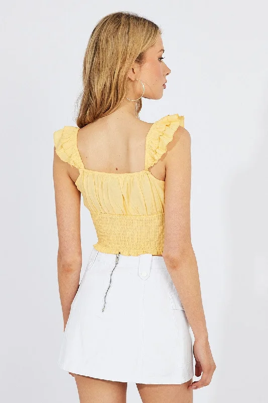 Yellow Crop Top Sleeveless