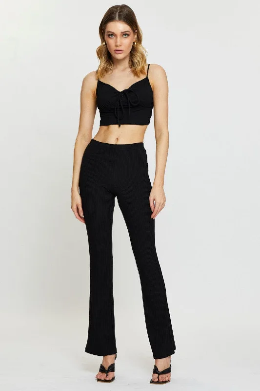 Black Crop Top Short Sleeve