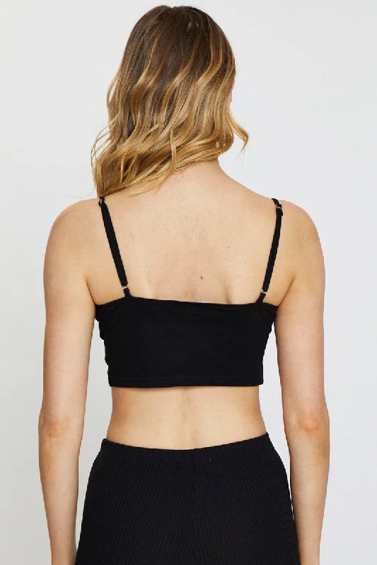 Black Crop Top Short Sleeve