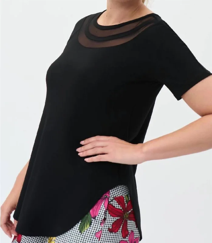 Contour Neckline Tunic In Black