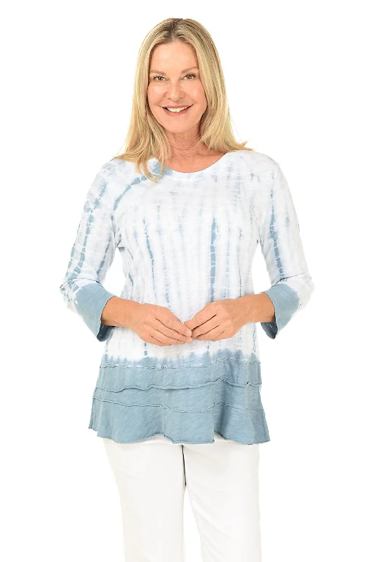 Storm Mineral Wash Ruffle Knit Top