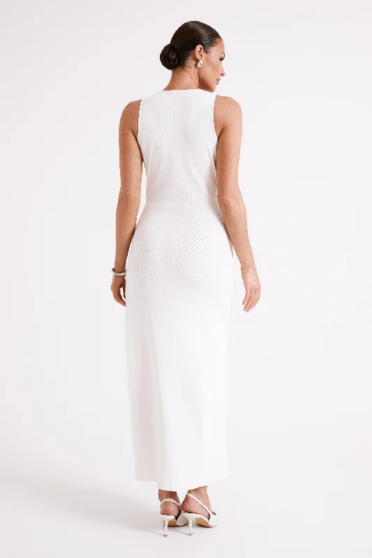 Araminta Knit Maxi Dress - White