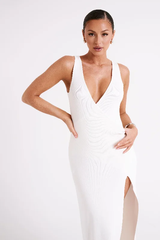 Araminta Knit Maxi Dress - White