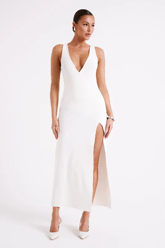 Araminta Knit Maxi Dress - White