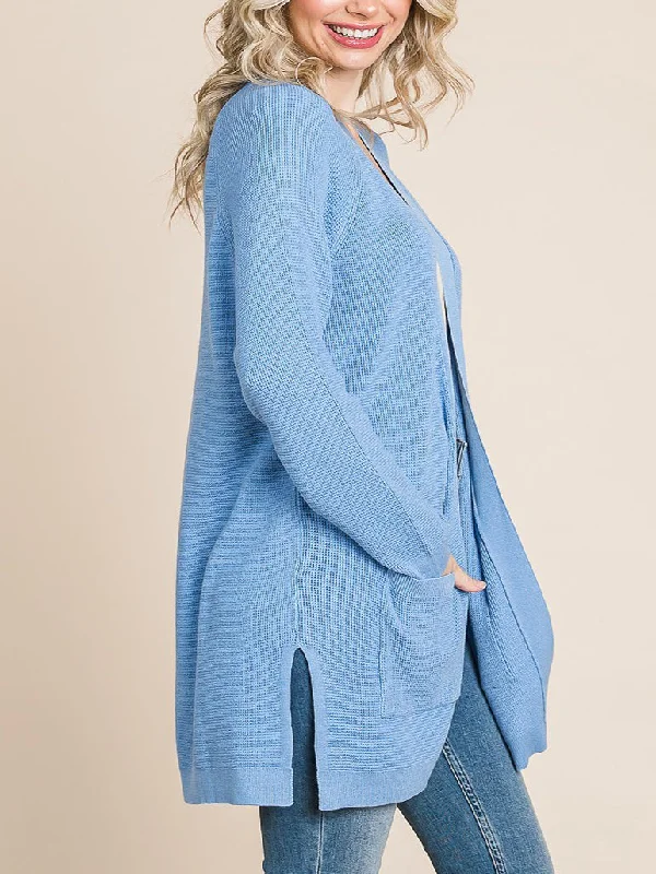 Blair Plus Size Knit Cardi in Baby Blue