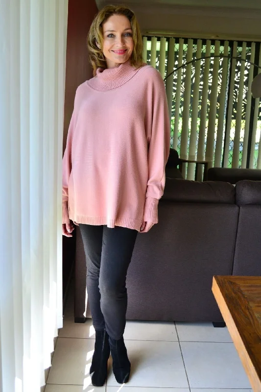 Blush Pink Snuggle up Tunic Jumper