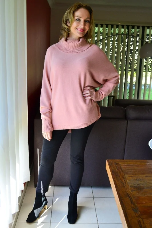 Blush Pink Snuggle up Tunic Jumper