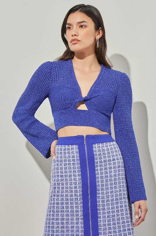 Crop Top - Twist Front Open Knit