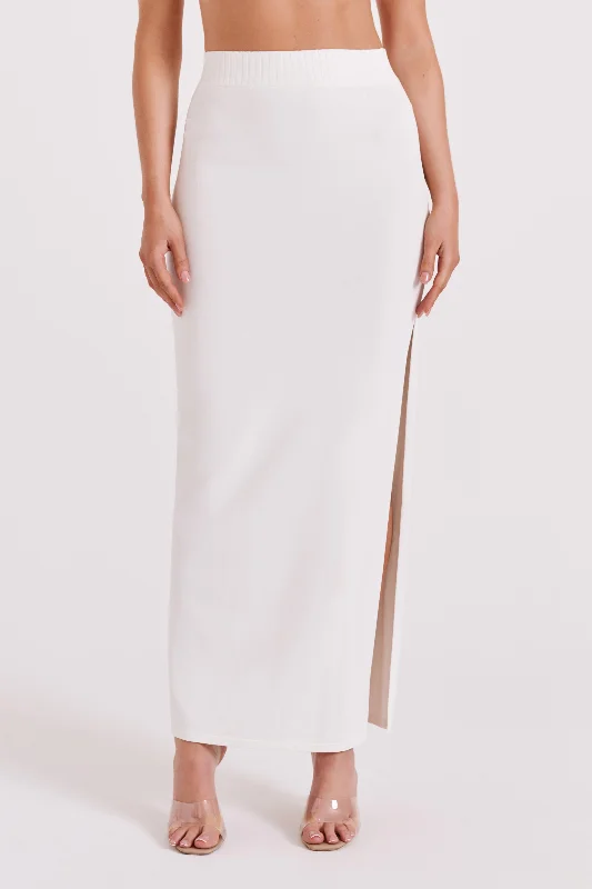 Darby Knit Midi Skirt - Ivory