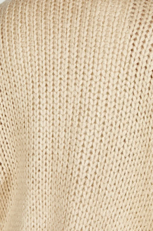 Irina Chunky Knit Cardigan - Taupe