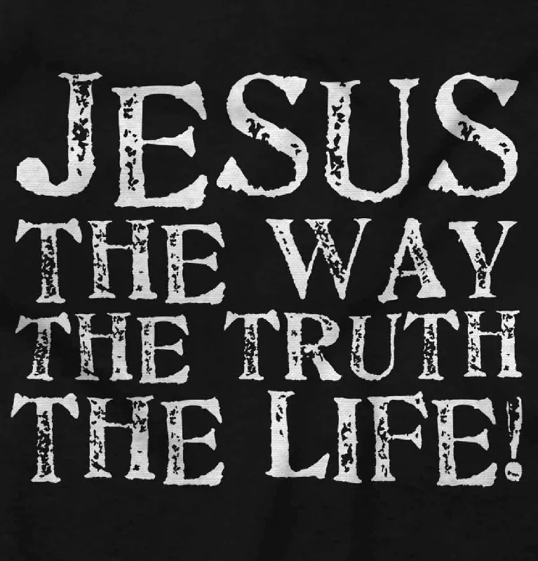 Jesus The Way The Truth The Life Printed - Junior Fitted V-Neck T-Shirt