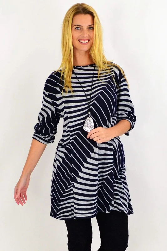 Navy Lucille Line Winter Tunic Top