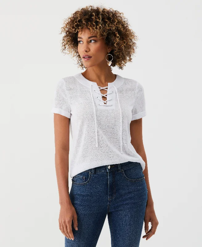 Petite Eco Lace-Up Tee