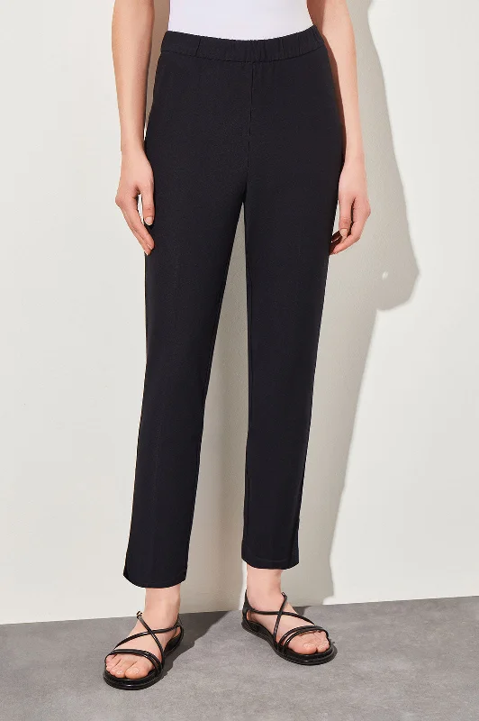 Plus Size Stretch Studio Crepe Straight-Leg Ankle Pants