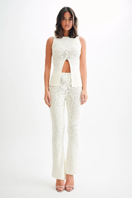 Ridley Straight Leg Knit Pant - Ivory