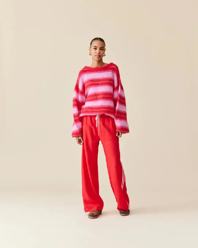 Ruby Josie Sweater - Pink / Red Stripe