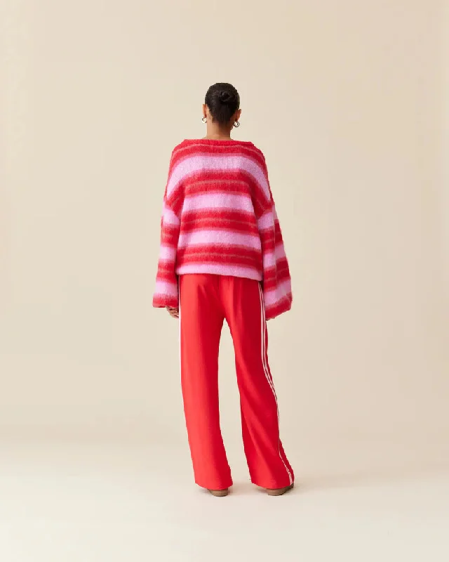 Ruby Josie Sweater - Pink / Red Stripe