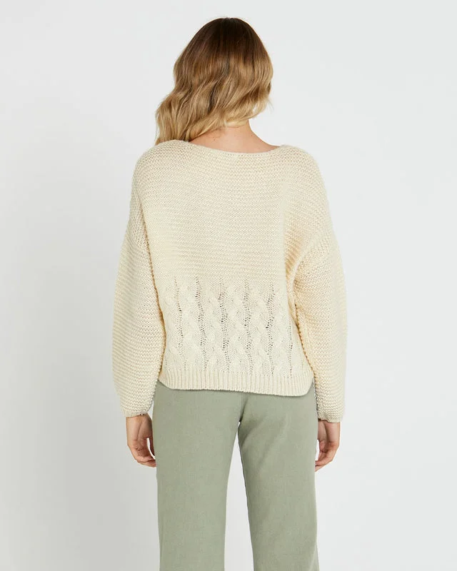 Sass Erin Cable Knit Jumper Cream