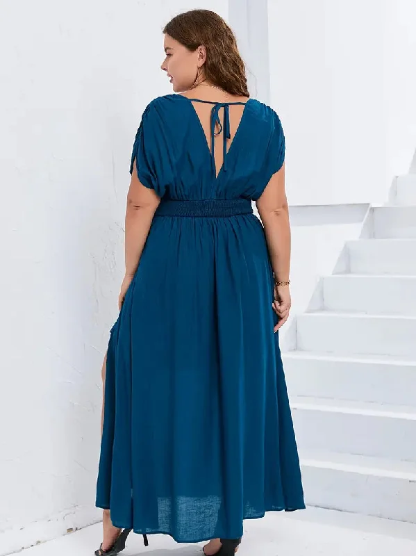 Sonia Plus Size Chiffon Gown in Teal