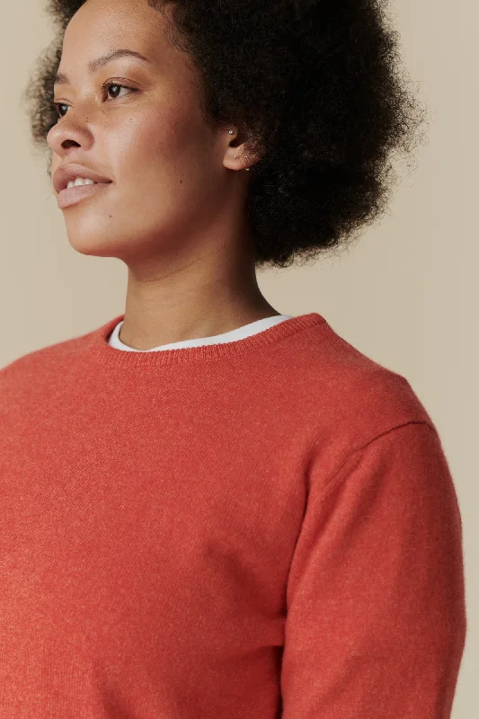 Women's Lambswool Crew Neck - Flame Red