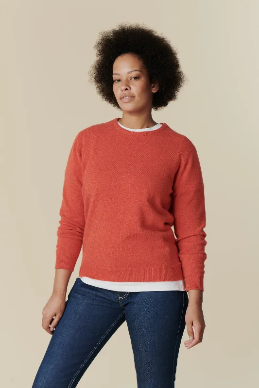 Women's Lambswool Crew Neck - Flame Red