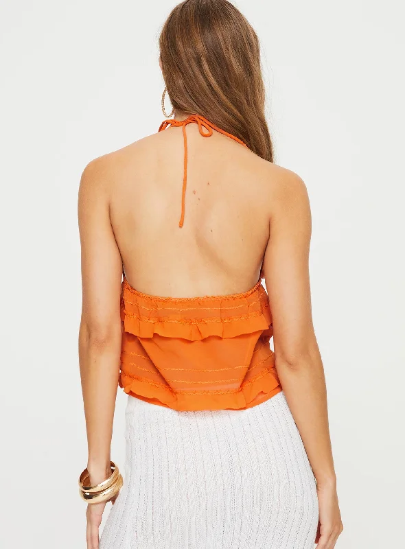 Chantria Top Orange Ruffle