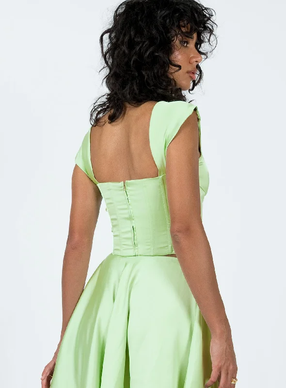 Cornell Satin Corset Green