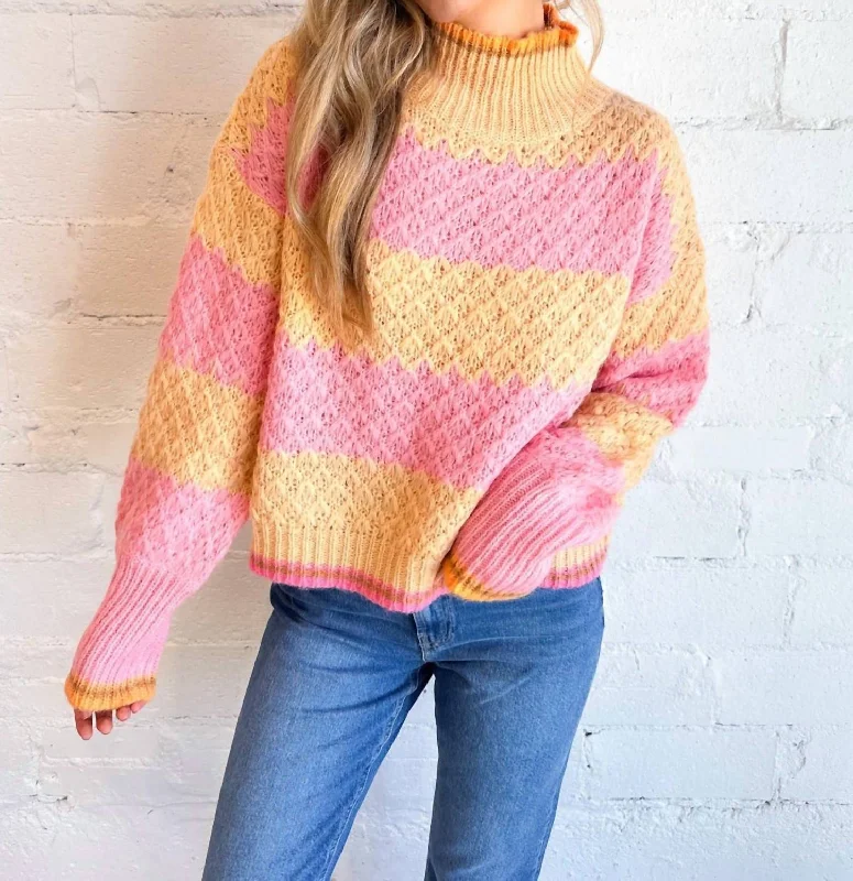 Cozy Aesthetic Sweater In Pink