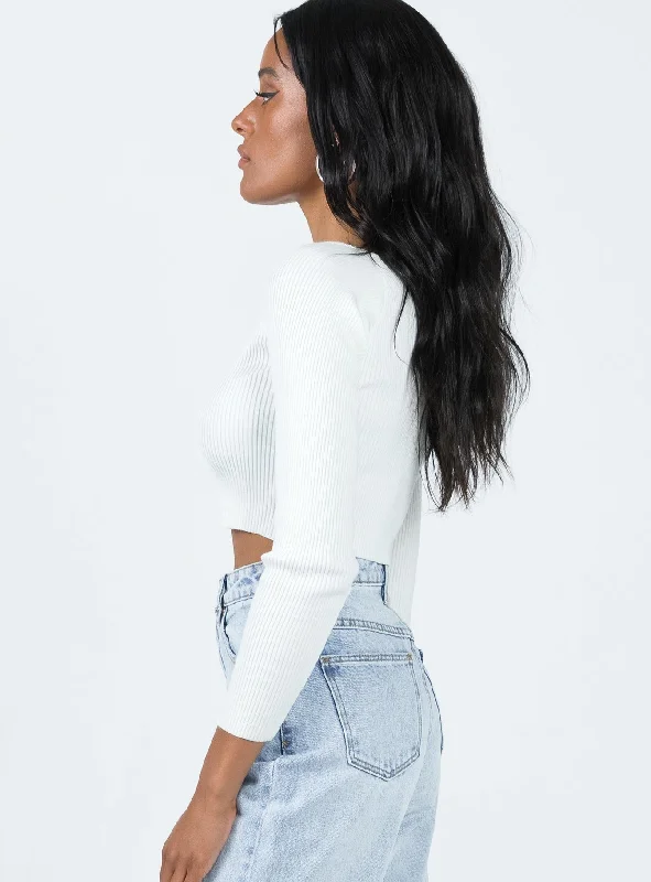 Farrington Long Sleeve Top White