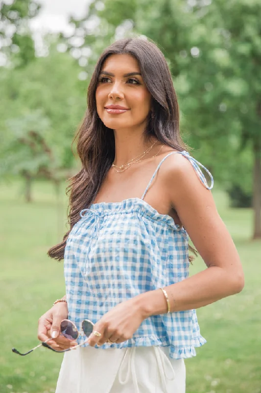 Feels Like Summer Blue Gingham Tank FINAL SALE