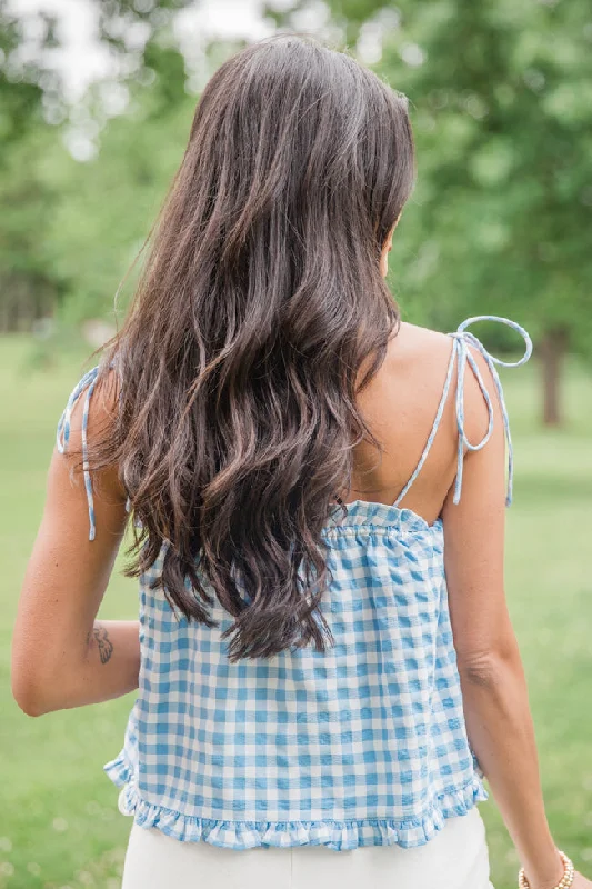 Feels Like Summer Blue Gingham Tank FINAL SALE