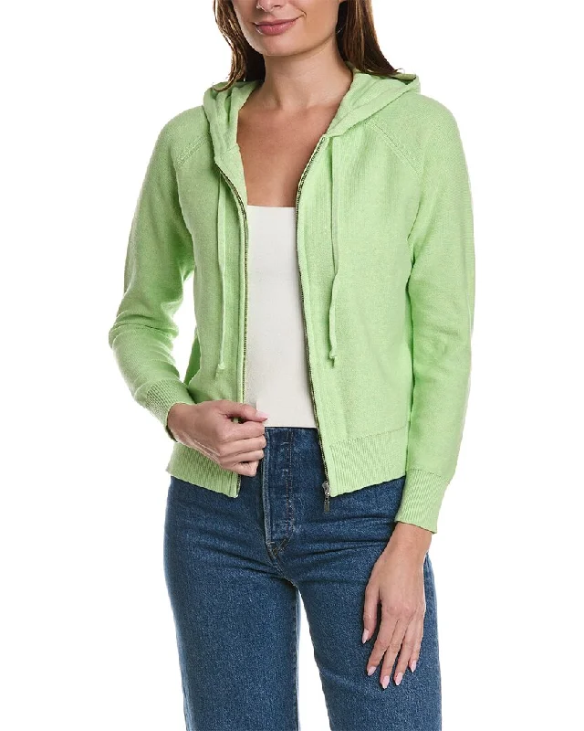 Forte Cashmere Raglan Zip Cardigan