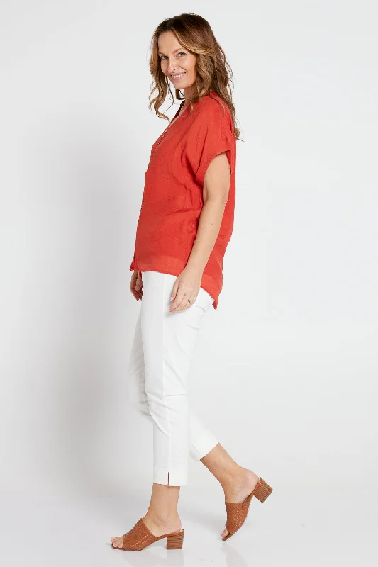 Gemma Top - Rust Red