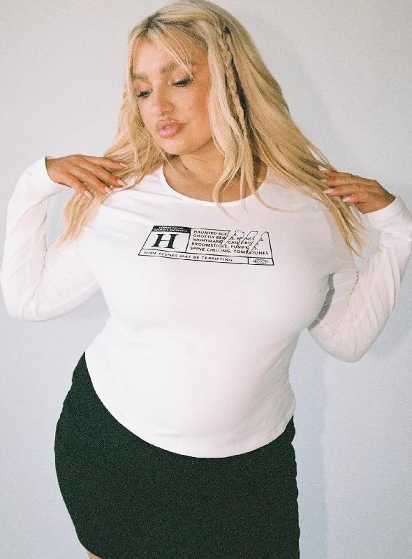 Horror Night Long Sleeve Top White Curve