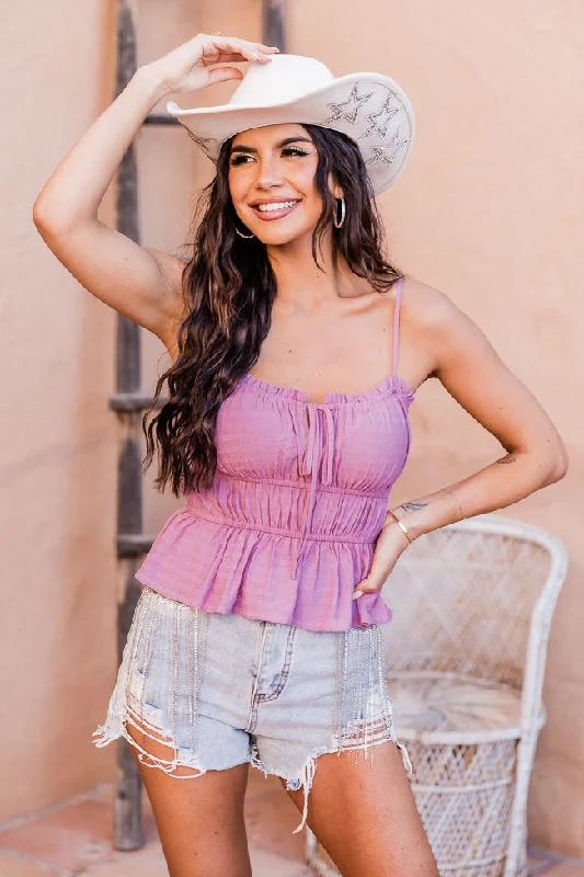 I Had A Feeling Dusty Rose Cinched Waist Linen Blend Tank FINAL SALE