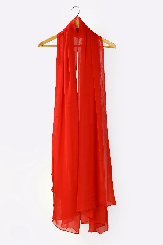 Red Chiffon Dupatta