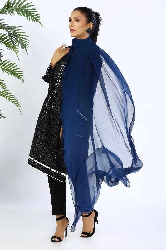 Navy Blue Chiffon Dupatta