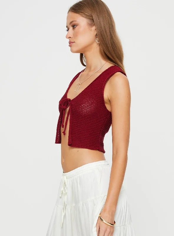 Lynette Knit Top Red