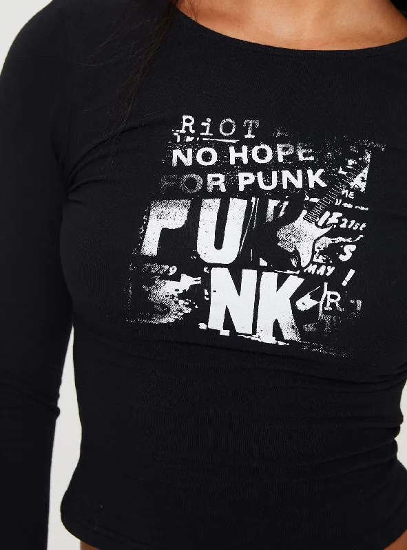 No Hope Long Sleeve Top Black