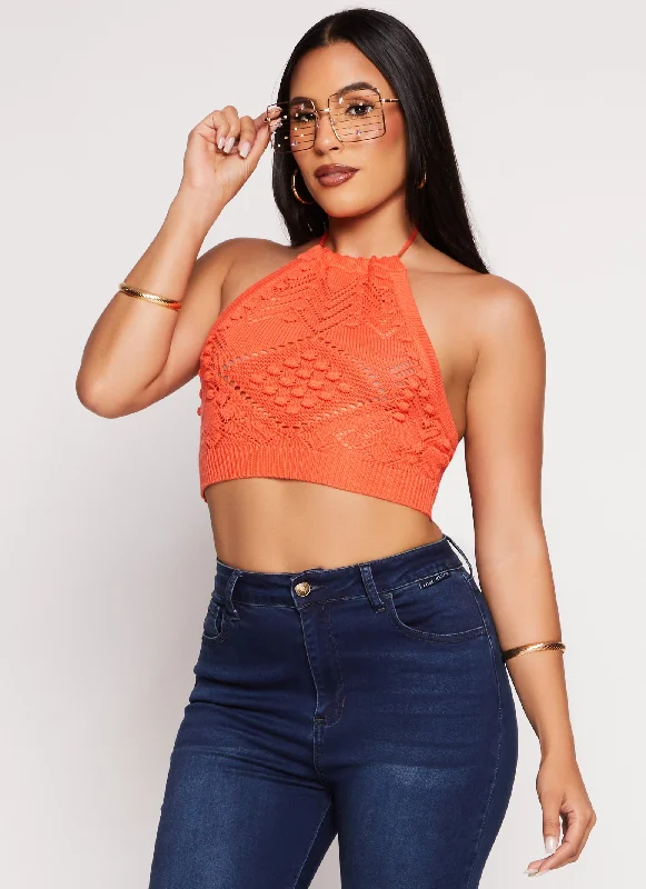 Crochet Cropped Halter Top