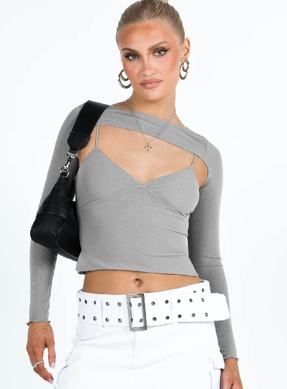 Reshelle Long Sleeve Top Grey