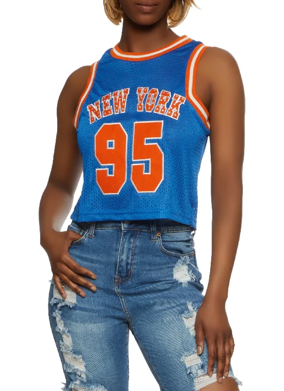 Studded New York 95 Cropped Basketball Jersey