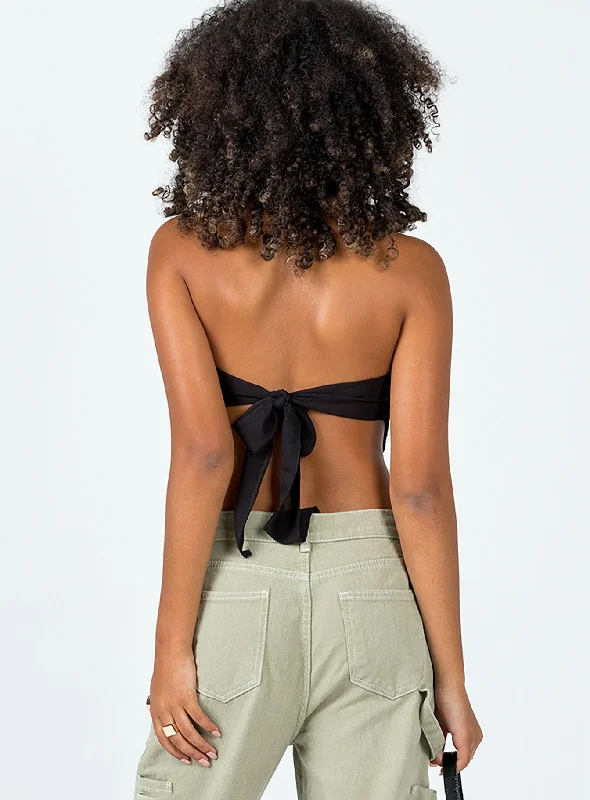 Sylvia Strapless Top Black