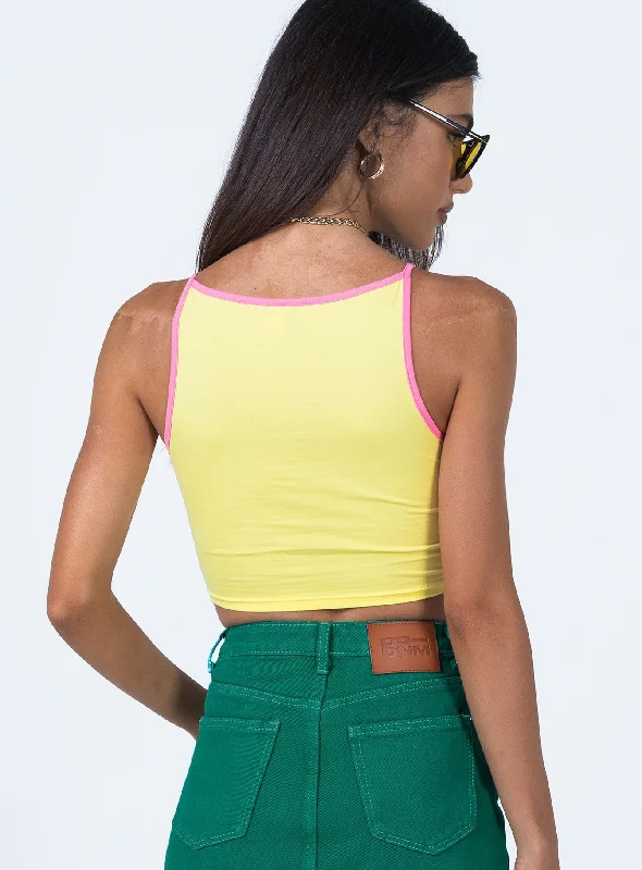 Take Me On Holiday Tank Top Yellow