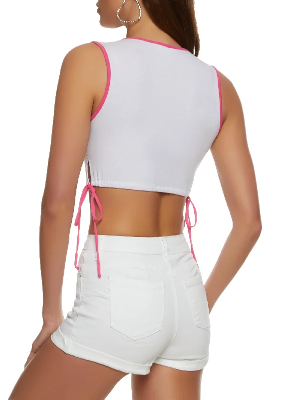 Miami Ringer Cropped Tank Top