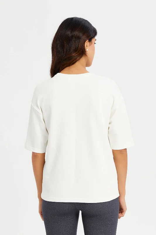 Women White Oversize Sweatshirt