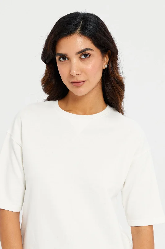 Women White Oversize Sweatshirt