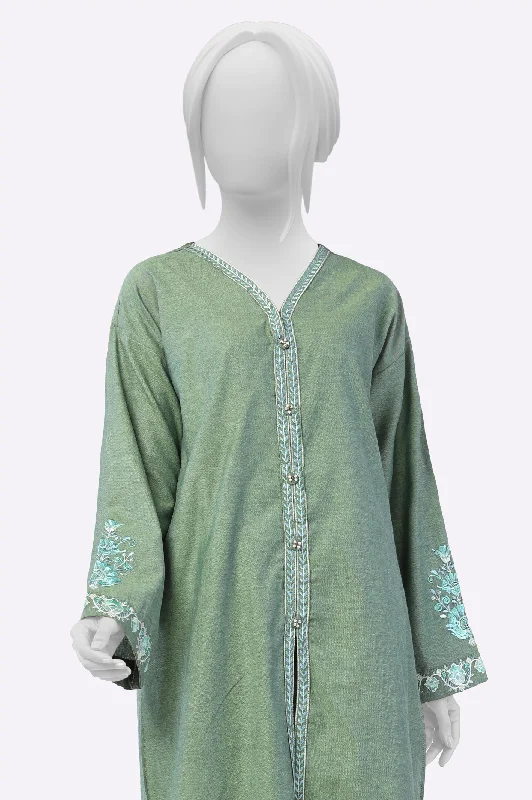 Green Embroidered 2PC